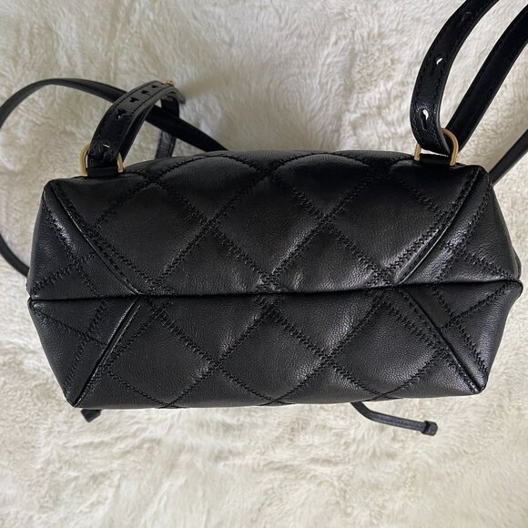NWOT Tory Burch Willa Leather Quilted Backpack Black Gold main image 5